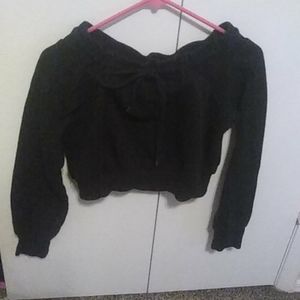 Forever21 black crop sweatshirt